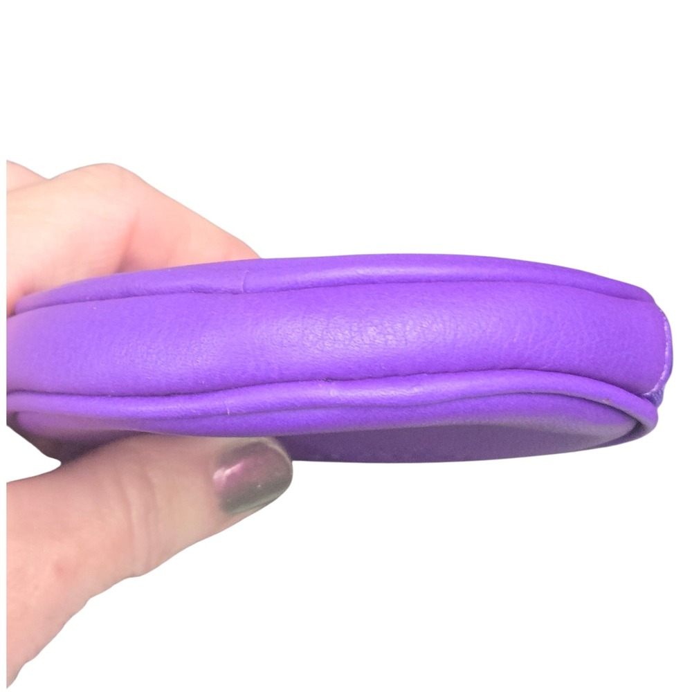 Coach Purple Round Coin Purse Pouch‎ Zippered Pouch Organizer - Picture 5 of 10